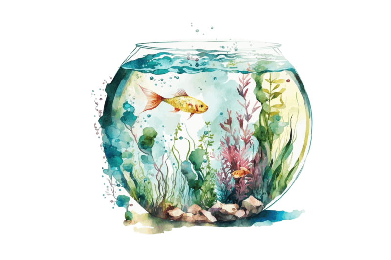 watercolor-fish-bowl-tank-clipart-bundle