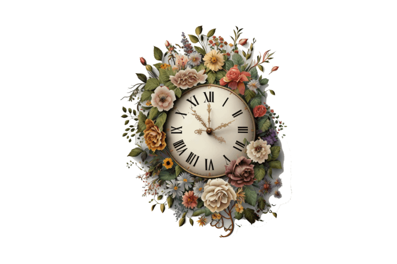 watercolor-floral-clock-clipart-bundle