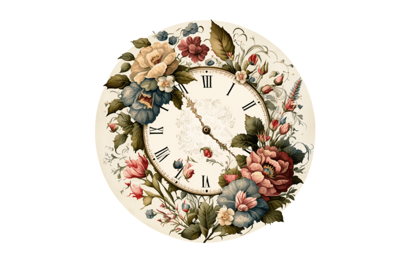 watercolor-floral-clock-clipart-bundle