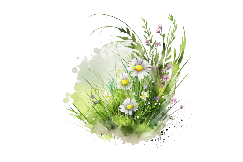 watercolor-grass-spring-floral-clipart-bundle