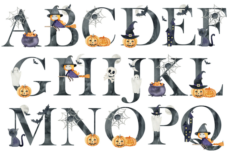 watercolor-halloween-alphabet