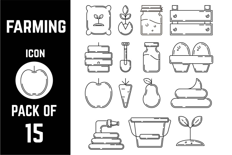 farming-products-icon-pack-bundle-lineart-vector-template