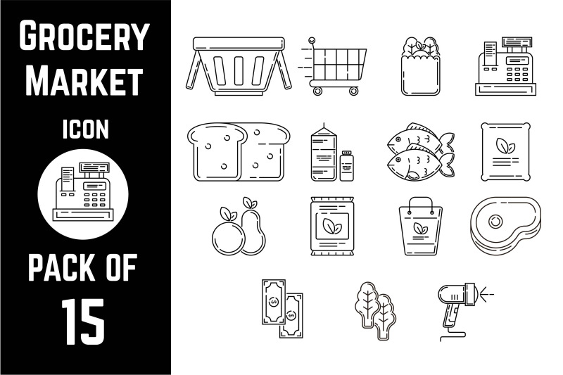 grocery-market-icon-pack-bundle-lineart-vector-template