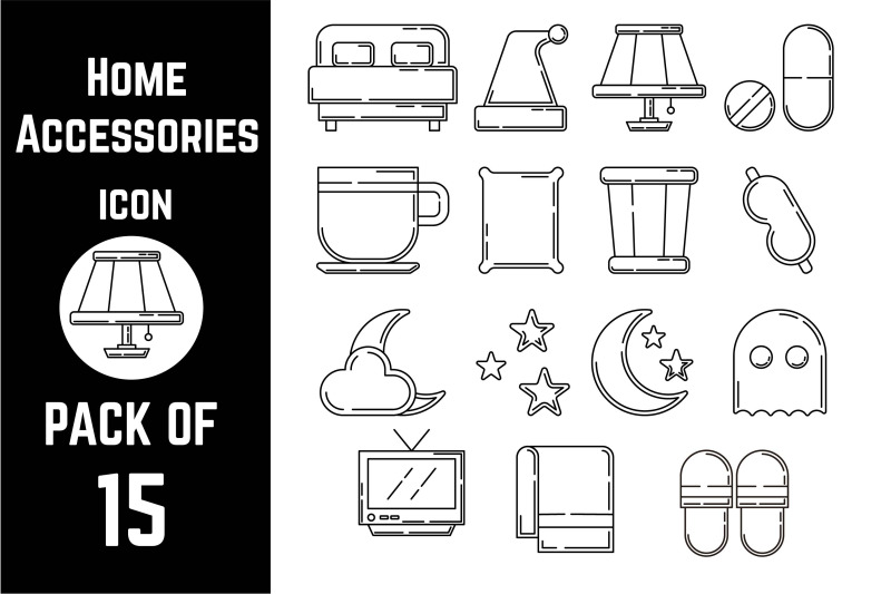 home-accessories-icon-pack-bundle-lineart-vector-template