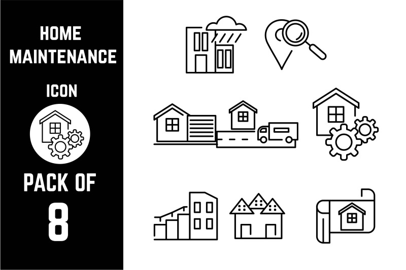 home-maintenance-icon-pack-bundle-lineart-vector-template