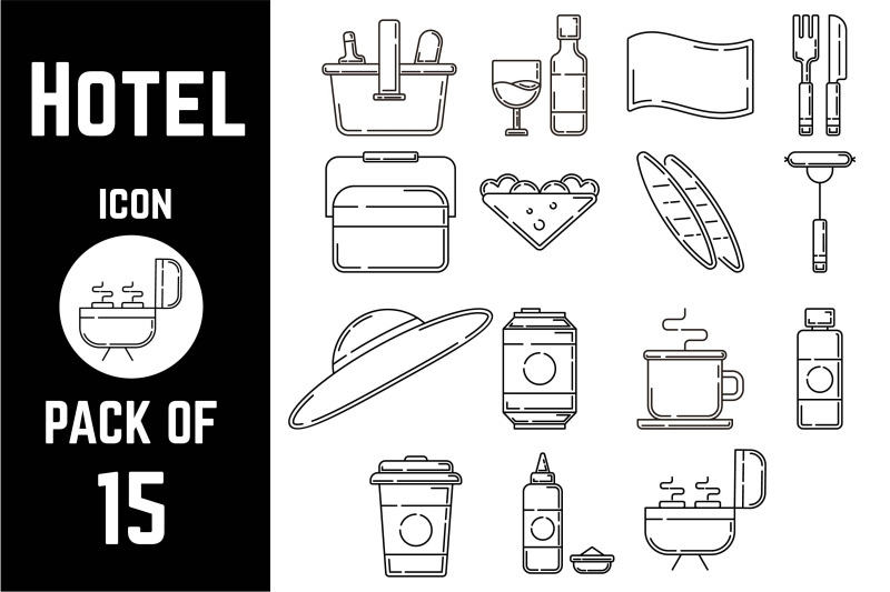 hotel-food-icon-pack-bundle-lineart-vector-template