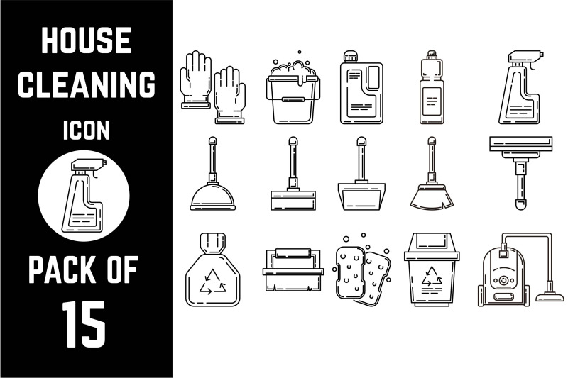 house-cleaning-items-icon-pack-bundle-lineart-vector-template