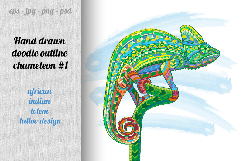 hand-drawn-doodle-outline-chameleon