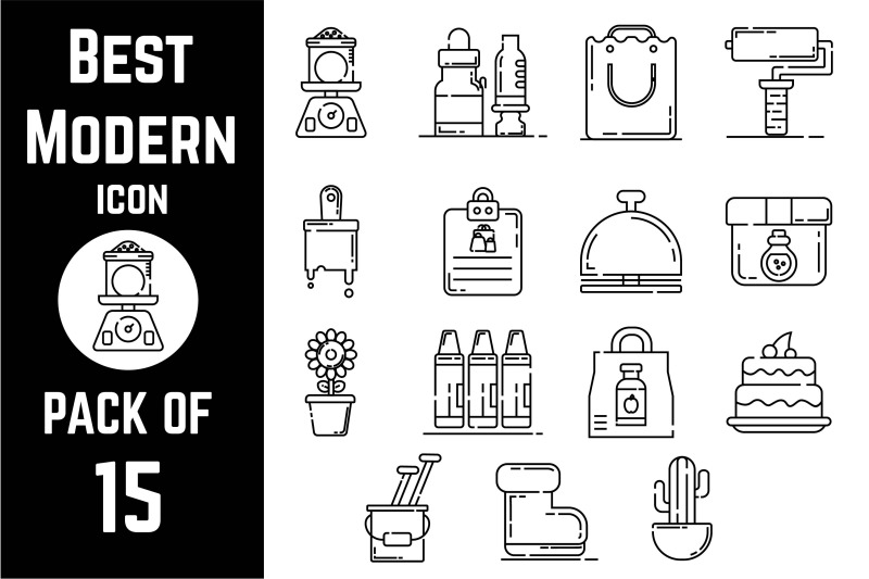 best-modern-items-icon-pack-bundle-lineart-vector-template