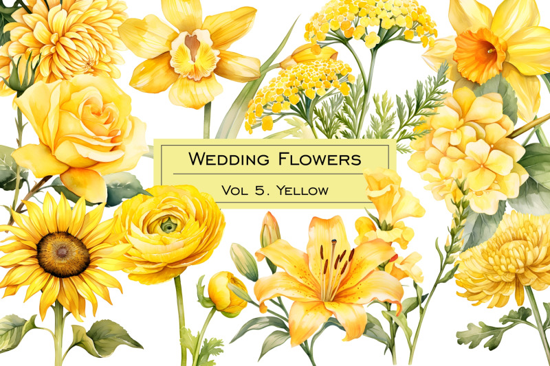 watercolor-yellow-wedding-flowers-clipart-yellow-flower-clip-art