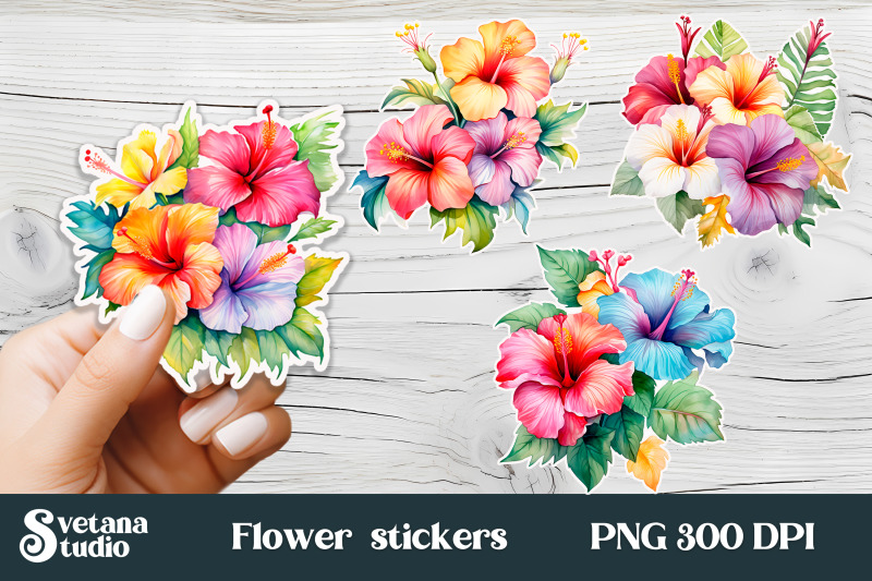 hibiscus-flower-stickers-printable-tropical-flower-sticker