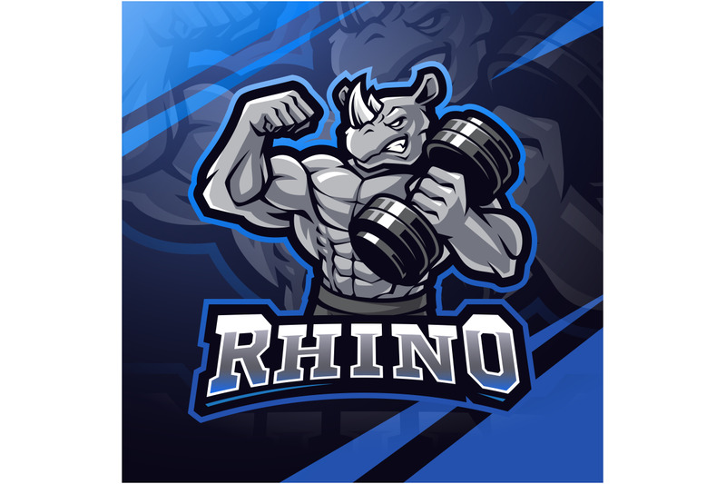 rhino-gym-esport-mascot-logo-design