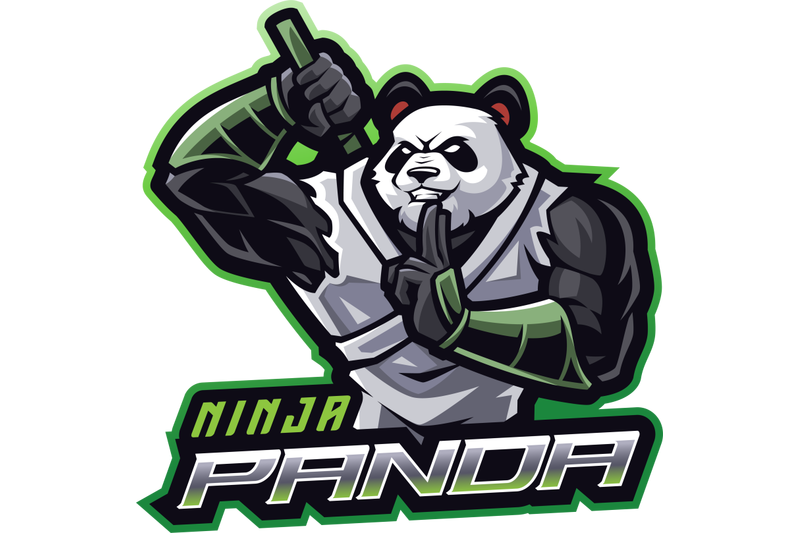 ninja-panda-esport-mascot-logo-design