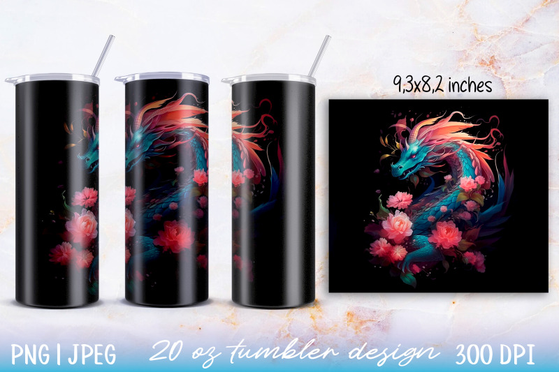 skinny-tumbler-wrap-illuminated-skull-with-flowers