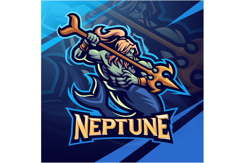 neptune-holding-a-trident-esport-mascot-logo