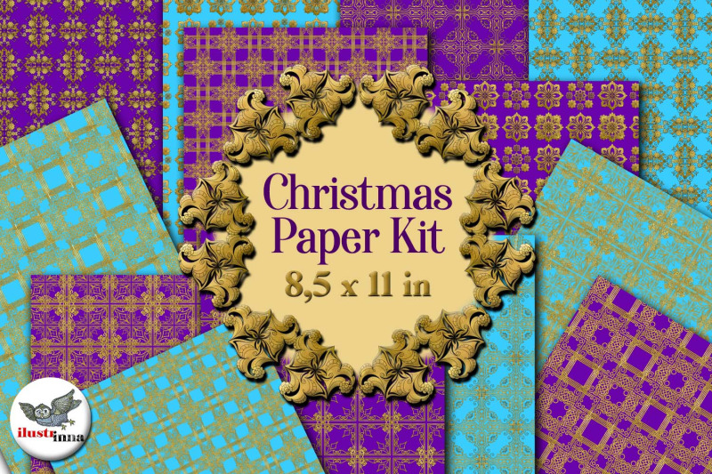 blue-and-purple-christmas-digital-paper