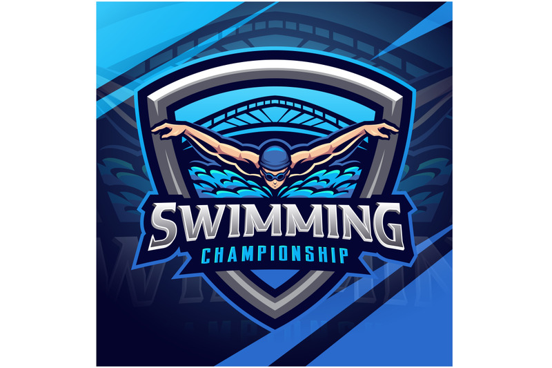 swimming-championship-esport-mascot-logo-design