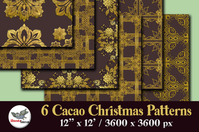 cacao-and-gold-seamless-christmas-patterns