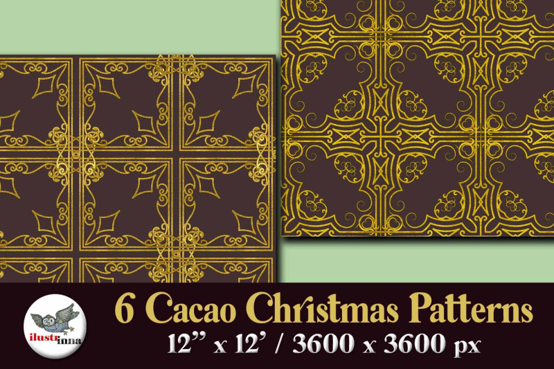 cacao-and-gold-seamless-christmas-patterns