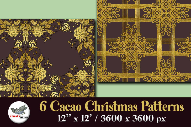 cacao-and-gold-seamless-christmas-patterns