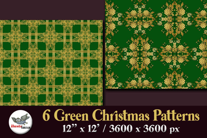 forest-green-christmas-digital-seamless-patterns