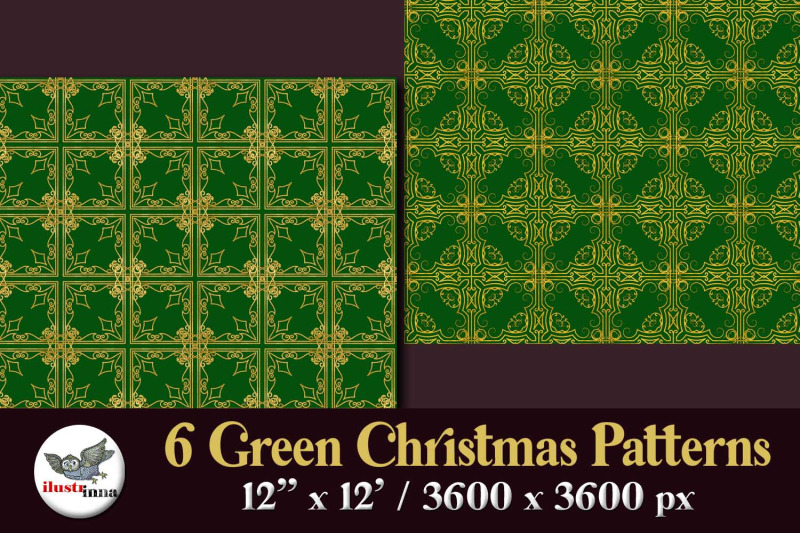 forest-green-christmas-digital-seamless-patterns