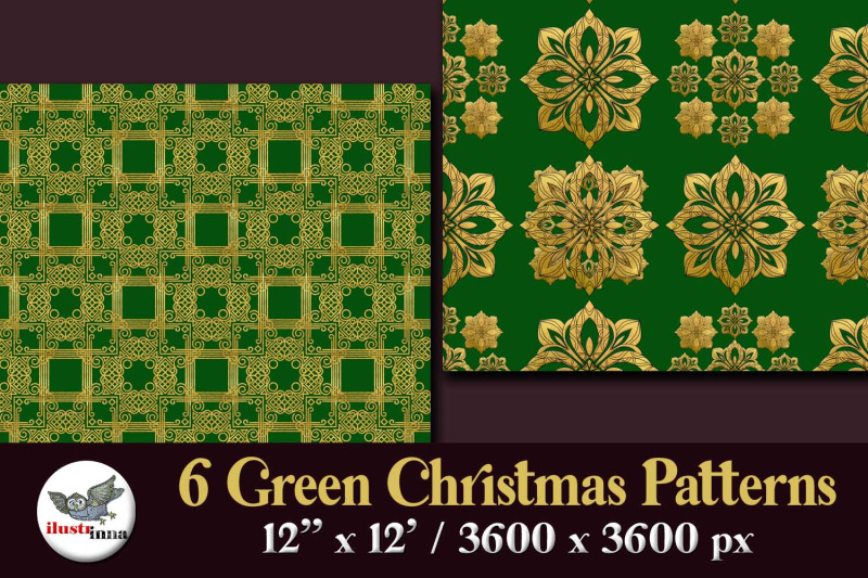 forest-green-christmas-digital-seamless-patterns