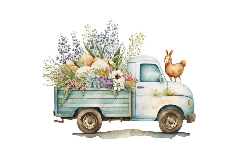 watercolor-easter-truck-clipart-bundle