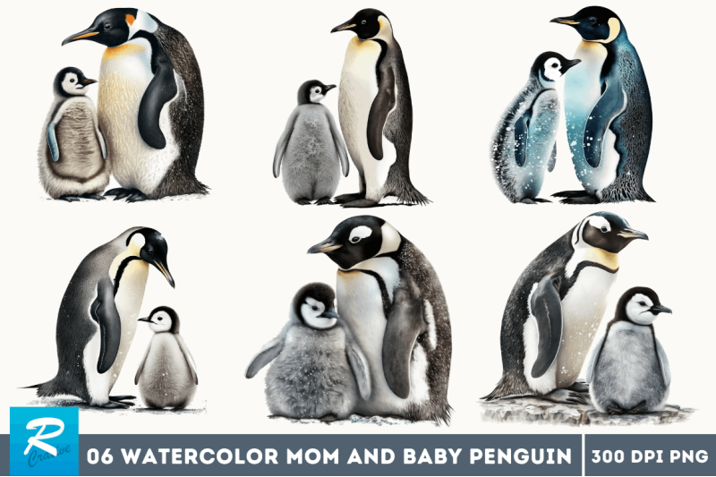 mom-and-baby-penguin-clipart-bundle