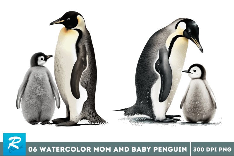 mom-and-baby-penguin-clipart-bundle