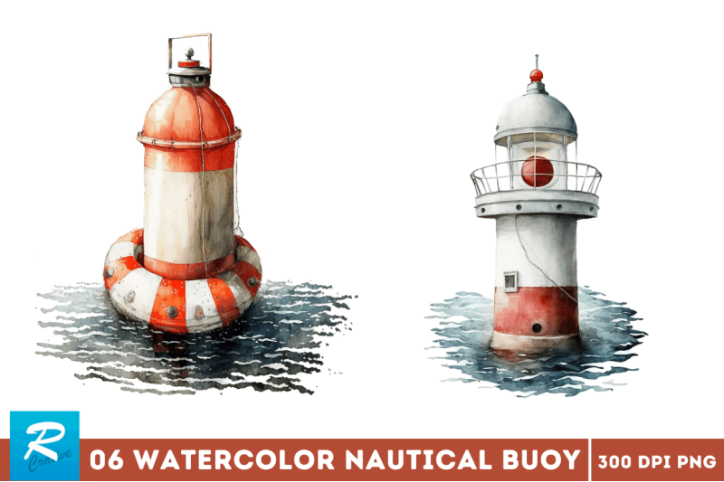 watercolor-nautical-buoy-clipart-bundle