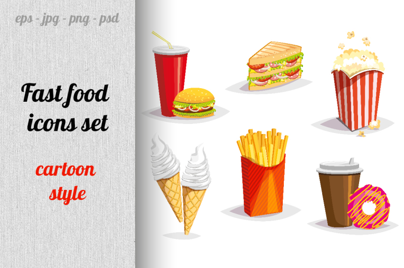 fast-food-icons-set
