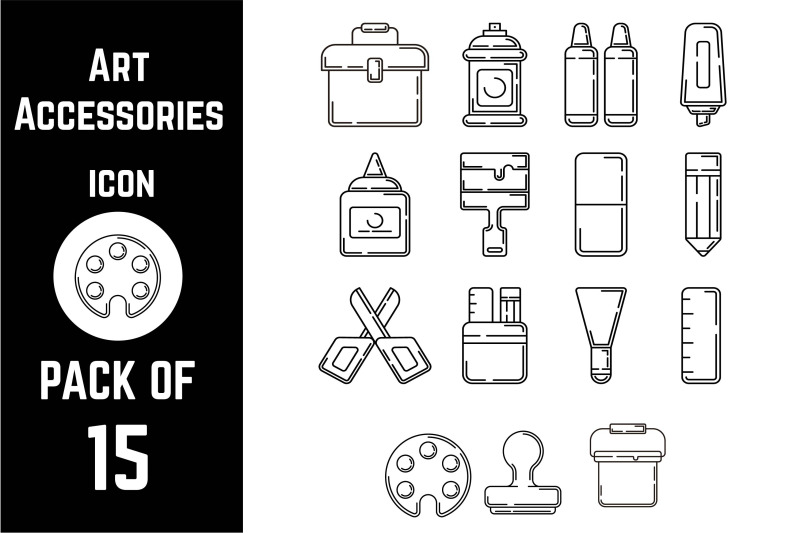 art-accessories-icon-pack-bundle-lineart-vector-template