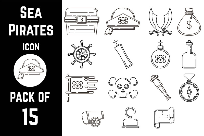 sea-pirates-icon-pack-bundle-lineart-vector-template