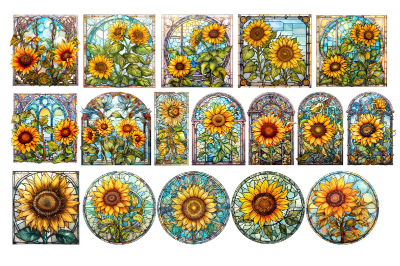 sunflower-stained-glass-windows-clipart-thanksgiving-png