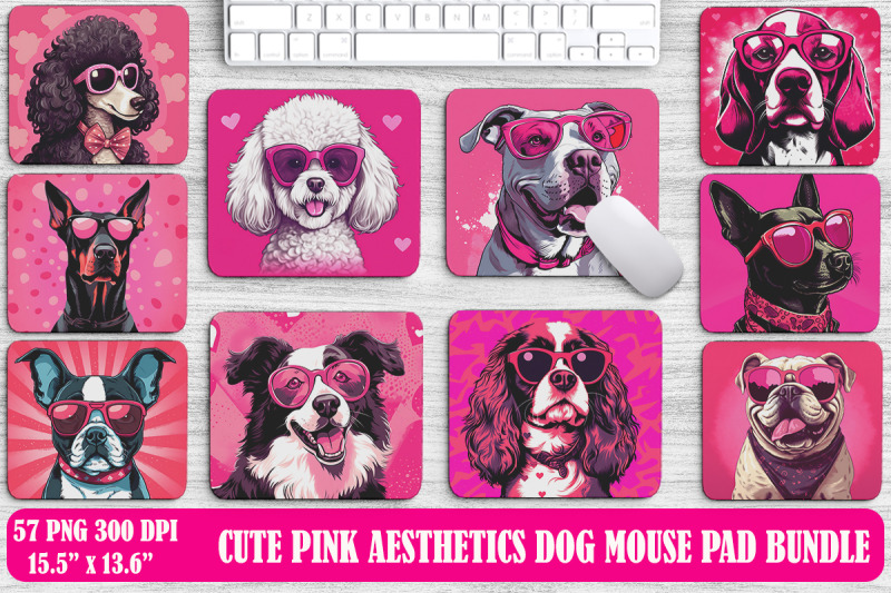 cute-pink-aesthetics-dog-mouse-pad