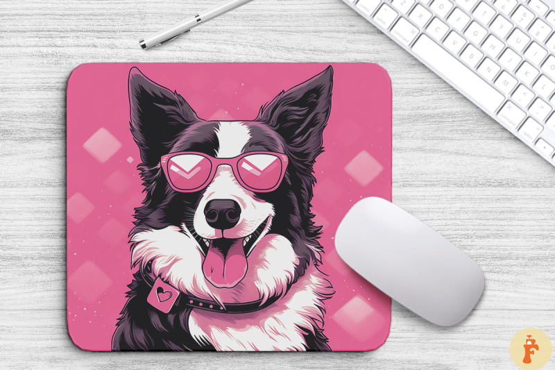 cute-pink-border-collie-dog-mouse-pad