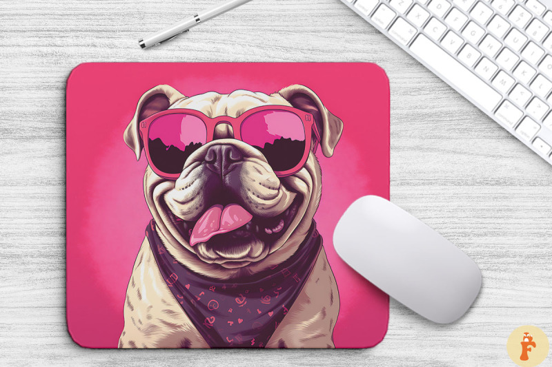 cute-pink-bulldog-dog-mouse-pad