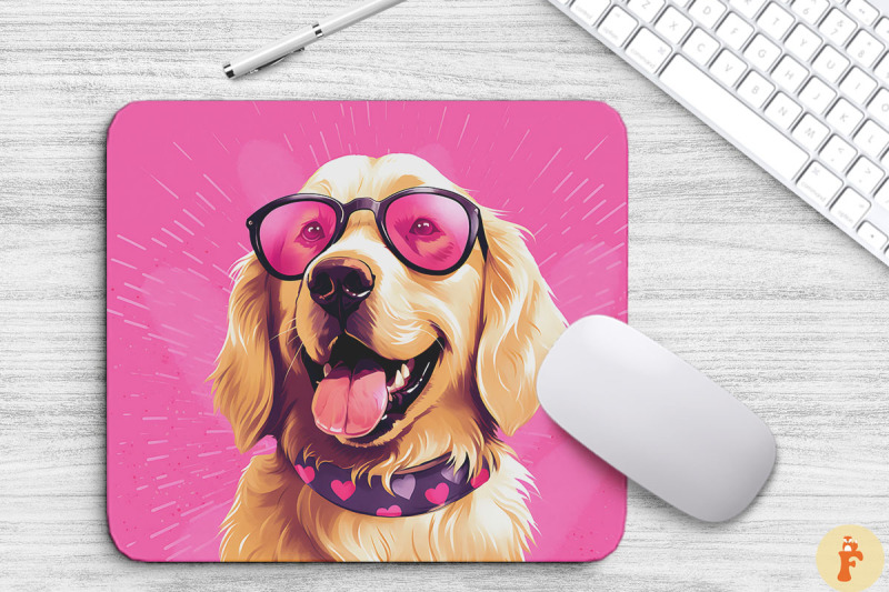 cute-pink-golden-retriever-mouse-pad