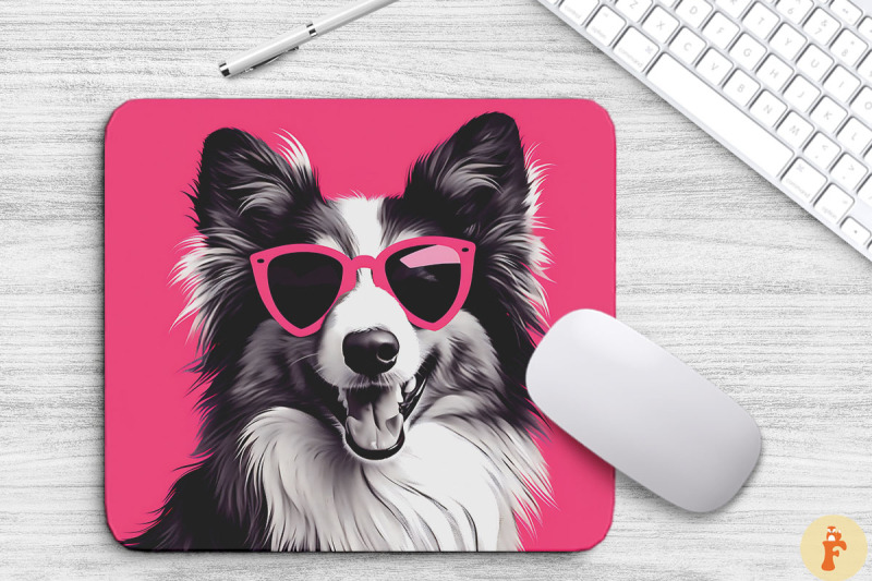 cute-pink-shetland-sheepdog-mouse-pad