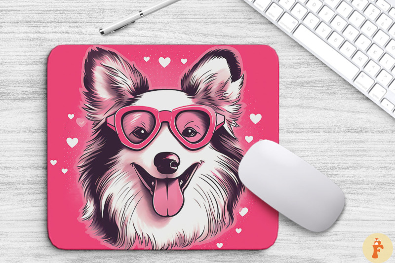 cute-pink-shetland-sheepdog-mouse-pad