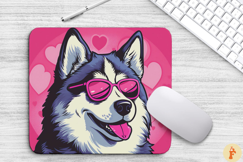 cute-pink-siberian-husky-mouse-pad