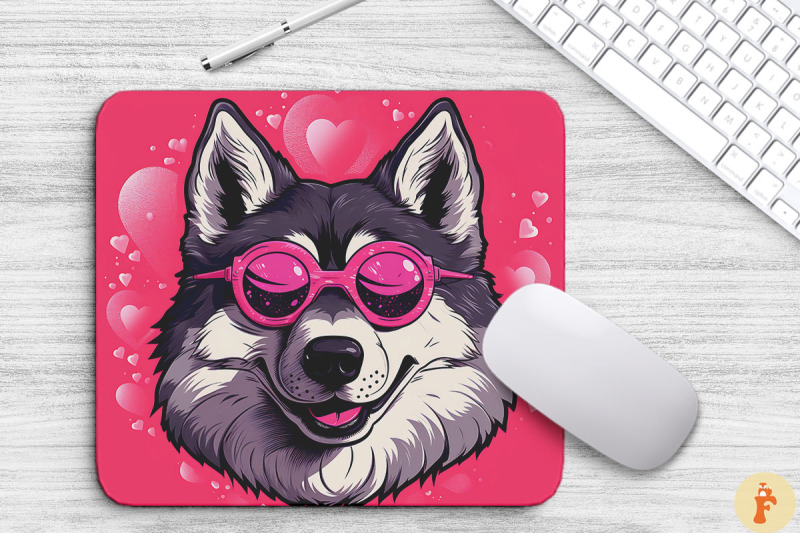 cute-pink-siberian-husky-mouse-pad