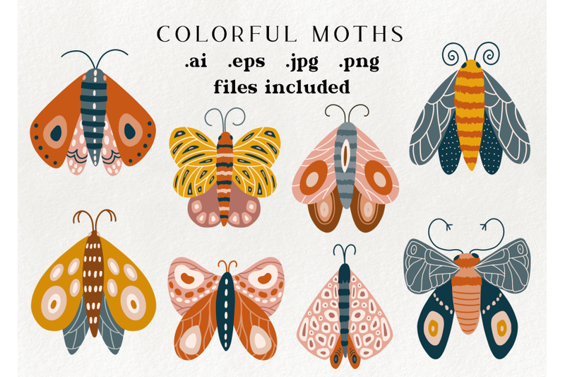 colorful-moth-clip-art-modern-hand-drawn-moth-clipart-doodle-insect