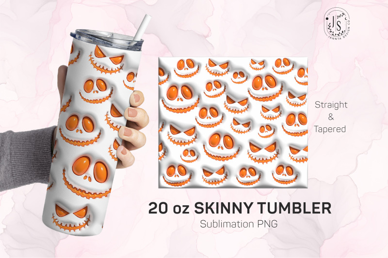 3d-inflated-puff-halloween-pumpkin-faces-tumbler-design