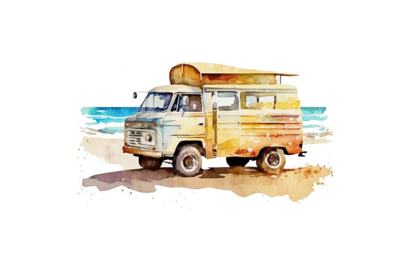 watercolor-beach-truck-clipart-bundle