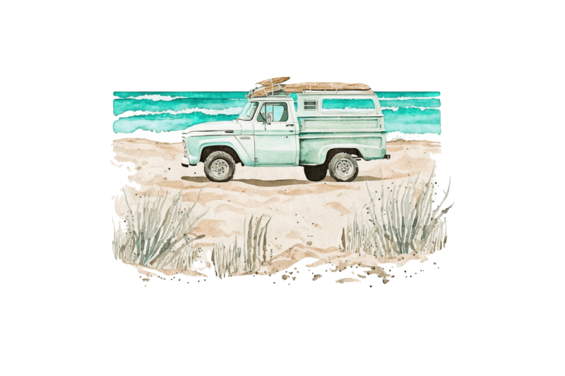 watercolor-beach-truck-clipart-bundle