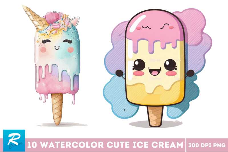 watercolor-cute-ice-cream-clipart-bundle