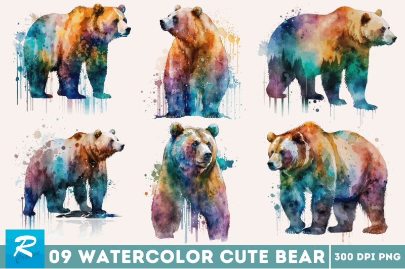 watercolor-bear-clipart-bundle