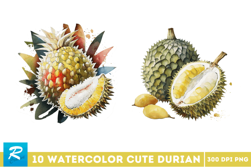 watercolor-durian-clipart-bundle